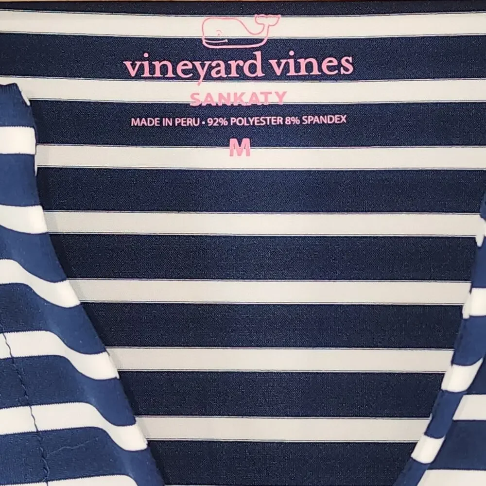 Vineyard Vines Sankaty Striped Dress Navy/White Size Medium